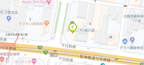 青山アール矯正歯科 大阪院のマップ